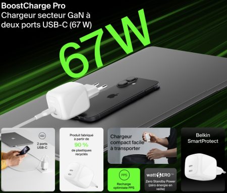 Chargeur compact facile à transporter BoostCharge Pro